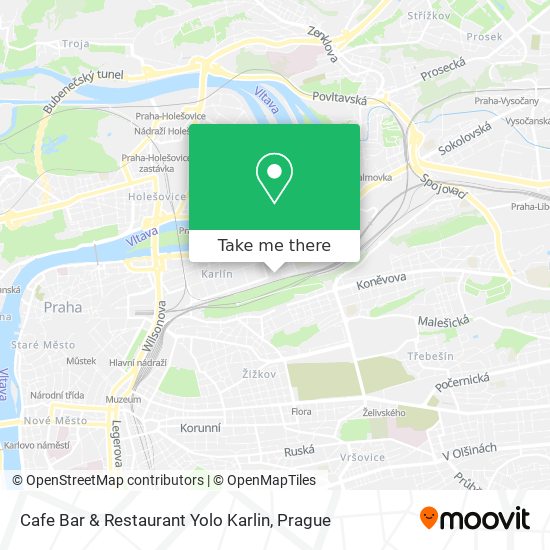 Cafe Bar & Restaurant Yolo Karlin map