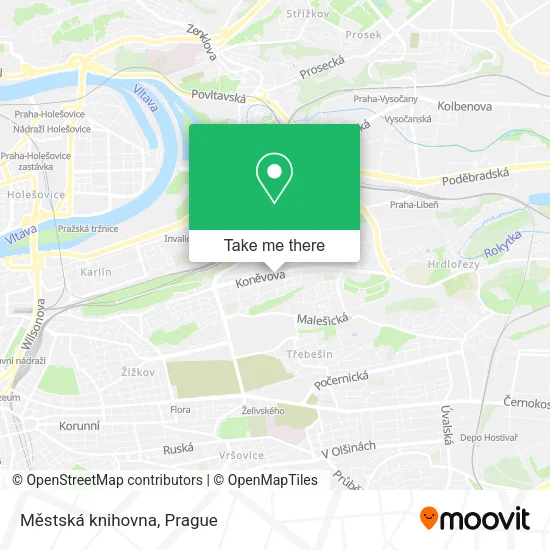 Карта Městská knihovna