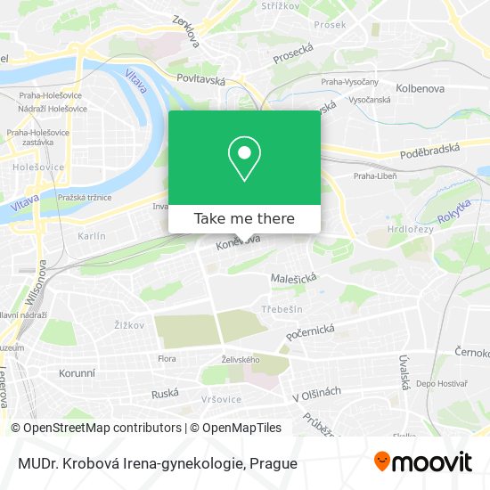 MUDr. Krobová Irena-gynekologie map