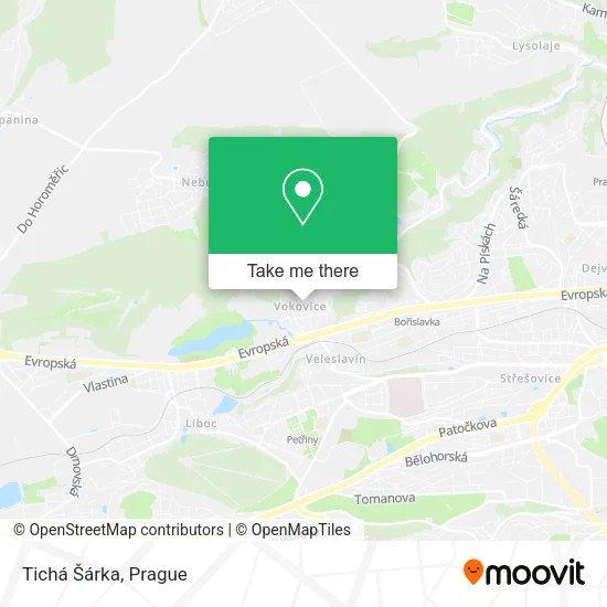 Tichá Šárka map