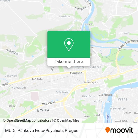 MUDr. Pánková Iveta-Psychiatr map