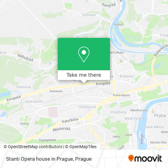 Stanti Opera house in Prague map