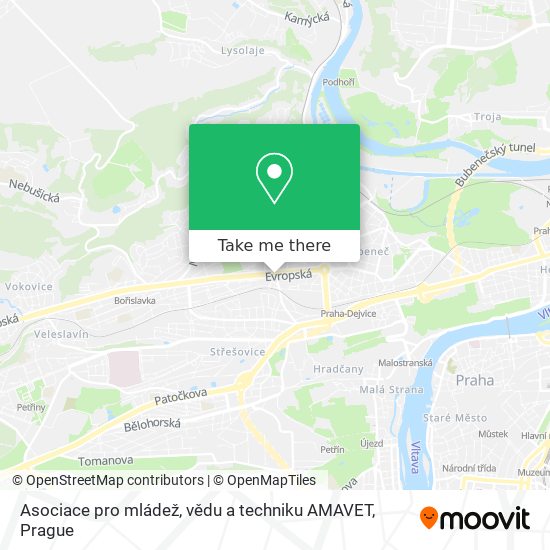 Asociace pro mládež, vědu a techniku AMAVET map