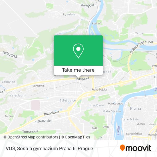 VOŠ, Sošp a gymnázium Praha 6 map