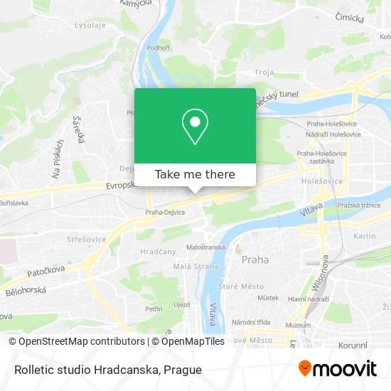 Rolletic studio Hradcanska map