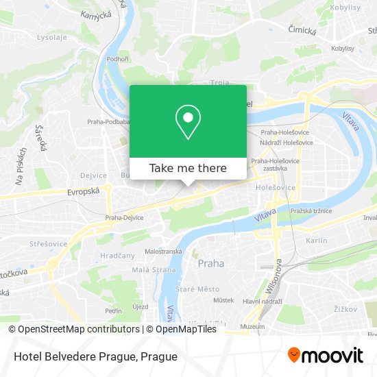 Hotel Belvedere Prague map