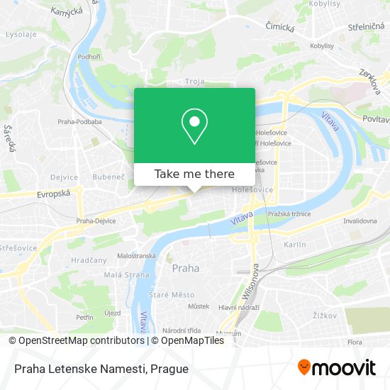 Praha Letenske Namesti map