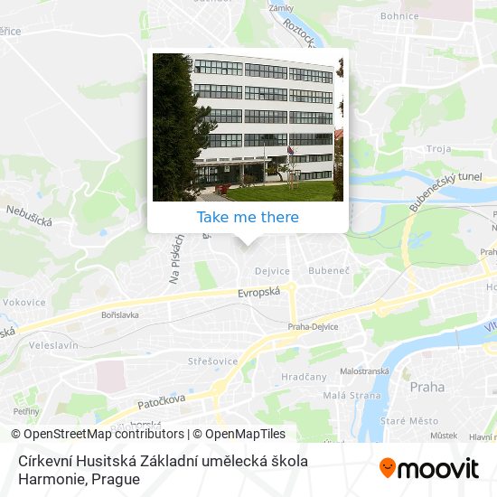 Církevní Husitská Základní umělecká škola Harmonie map