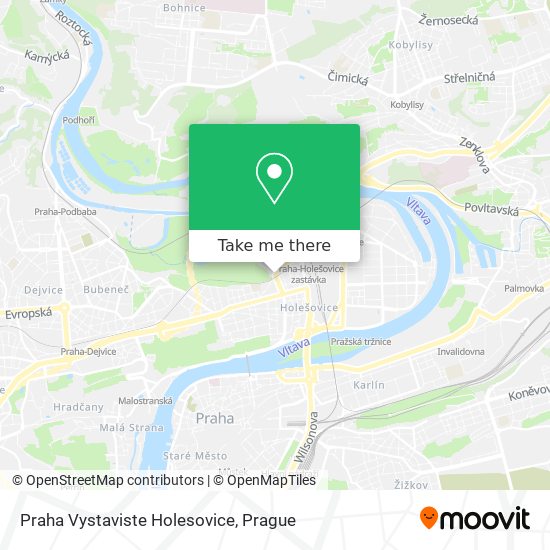 Карта Praha Vystaviste Holesovice