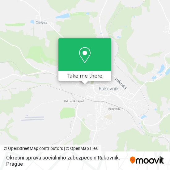 Okresní správa sociálního zabezpečení Rakovník map