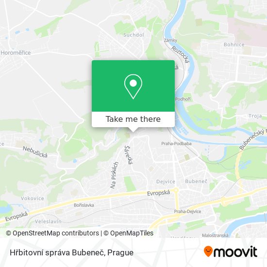 Hřbitovní správa Bubeneč map