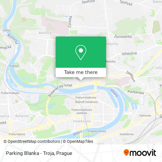 Parking Blanka - Troja map