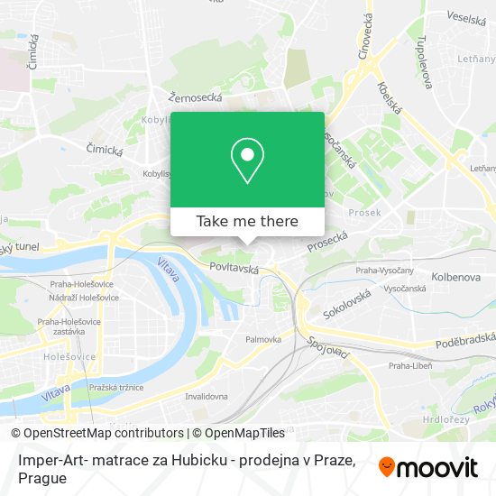 Imper-Art- matrace za Hubicku - prodejna v Praze map