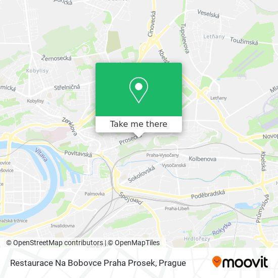 Карта Restaurace Na Bobovce Praha Prosek