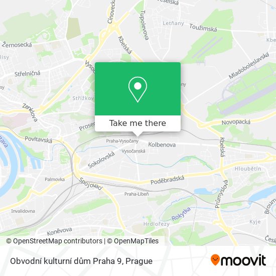 Obvodní kulturní dům Praha 9 map