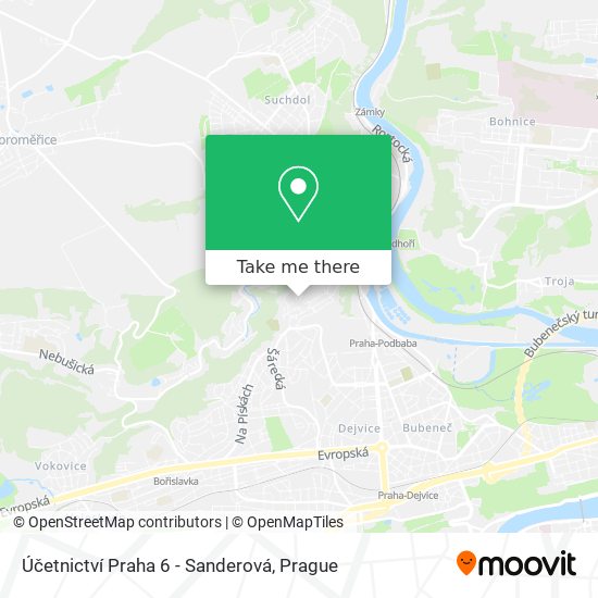 Účetnictví Praha 6 - Sanderová map