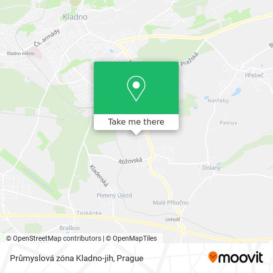 Průmyslová zóna Kladno-jih map