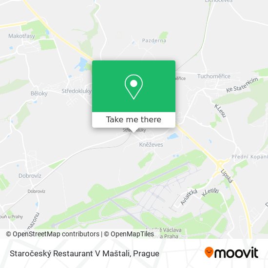 Карта Staročeský Restaurant V Maštali