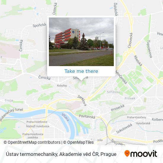 Ústav termomechaniky, Akademie věd ČR map