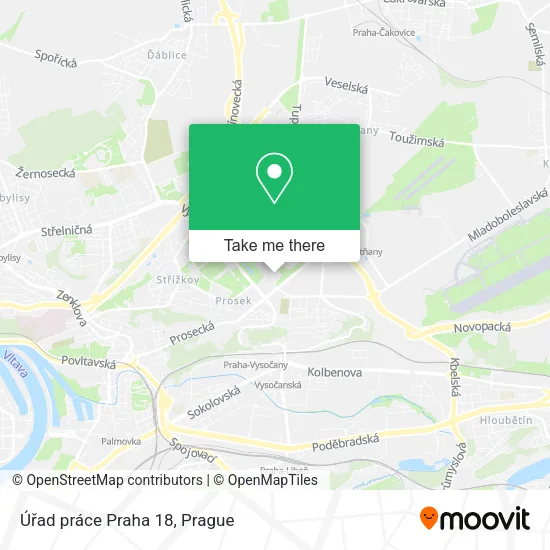 Карта Úřad práce Praha 18