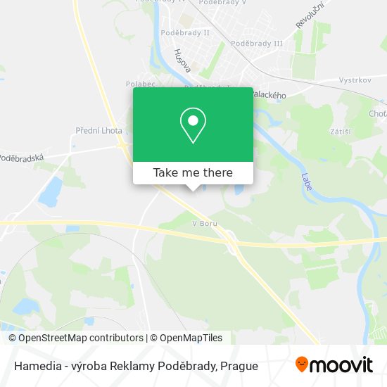 Hamedia - výroba Reklamy Poděbrady map