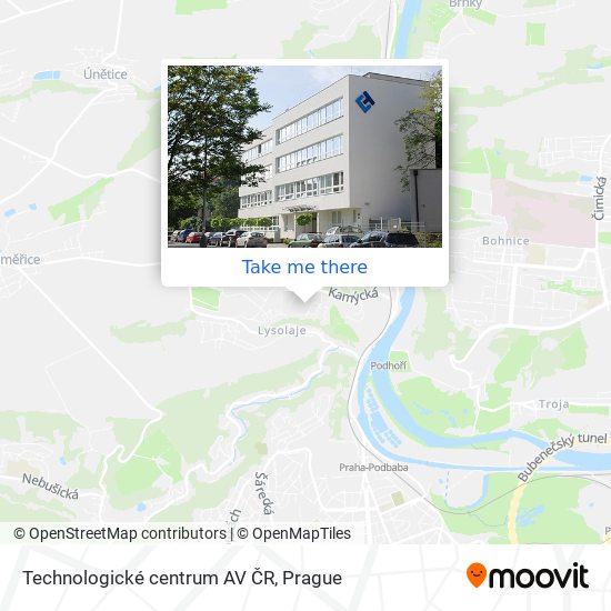 Карта Technologické centrum AV ČR