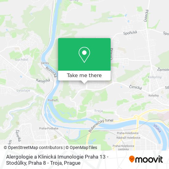 Alergologie a Klinická Imunologie Praha 13 - Stodůlky, Praha 8 - Troja map