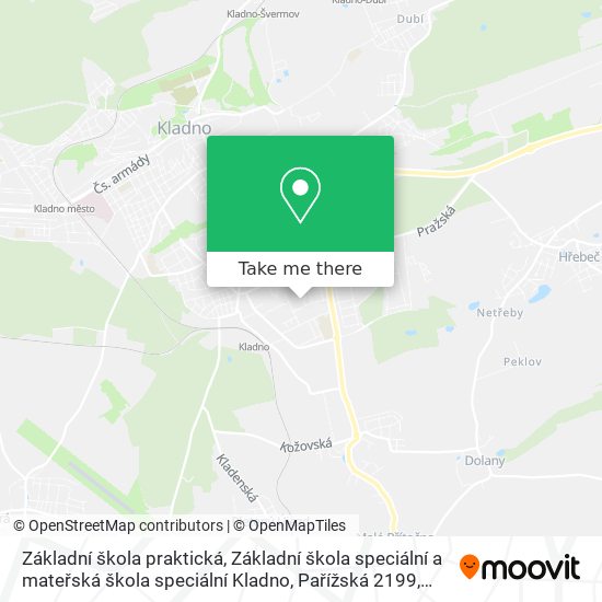 Základní škola praktická, Základní škola speciální a mateřská škola speciální Kladno, Pařížská 2199 map