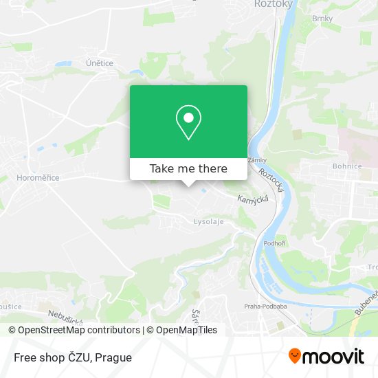 Free shop ČZU map