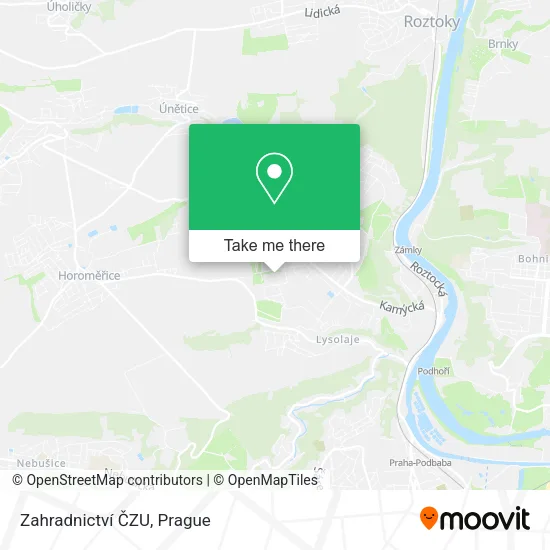 Карта Zahradnictví ČZU