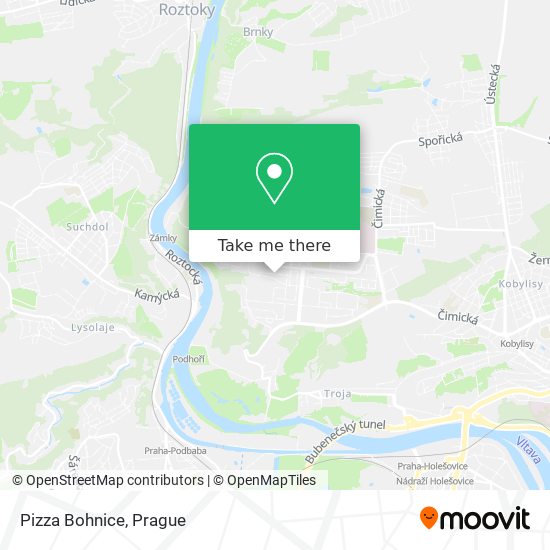 Pizza Bohnice map
