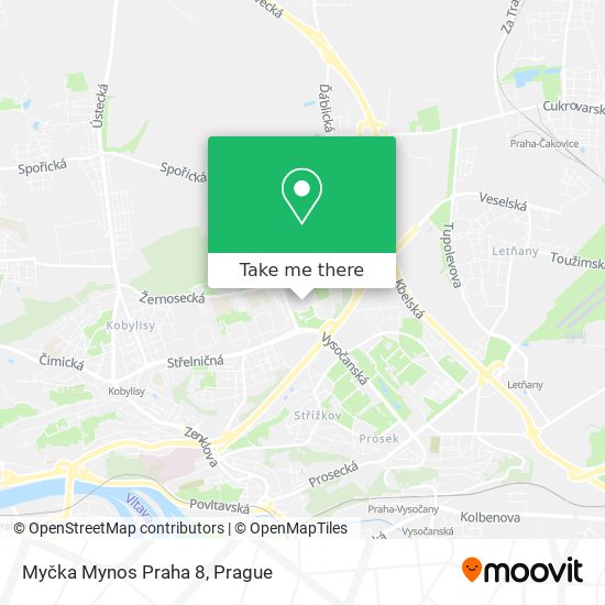 Myčka Mynos Praha 8 map