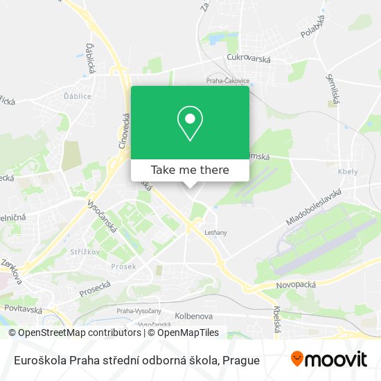 Карта Euroškola Praha střední odborná škola
