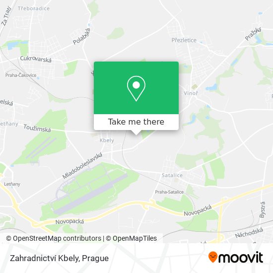 Zahradnictví Kbely map