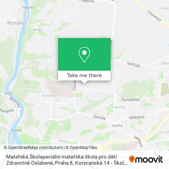 Mateřská Školapeciální mateřská škola pro děti Zdravotně Oslabené, Praha 8, Korycanská 14 - Škol map