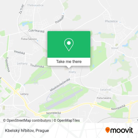 Kbelský hřbitov map