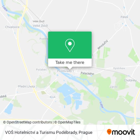 VOŠ Hotelnictví a Turismu Poděbrady map