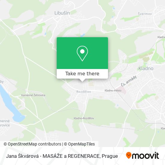 Jana Škvárová - MASÁŽE a REGENERACE map
