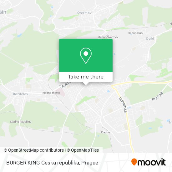 Карта BURGER KING Česká republika