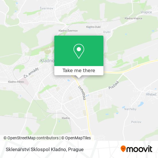 Карта Sklenářství Sklospol Kladno