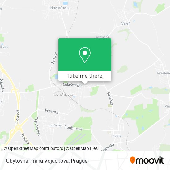 Ubytovna Praha Vojáčkova map