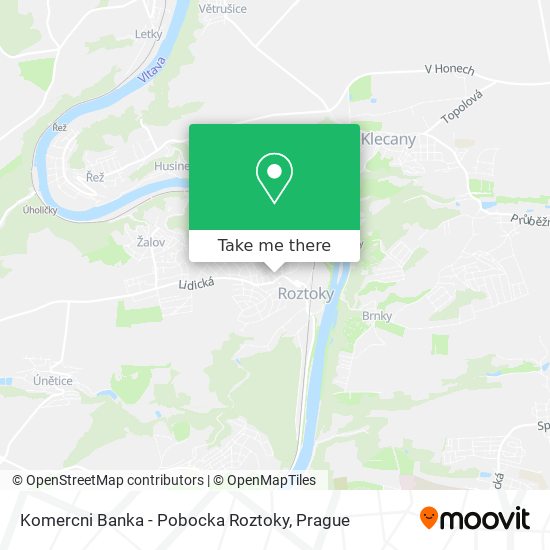 Карта Komercni Banka - Pobocka Roztoky