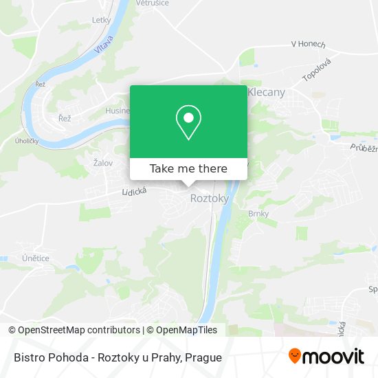 Карта Bistro Pohoda - Roztoky u Prahy