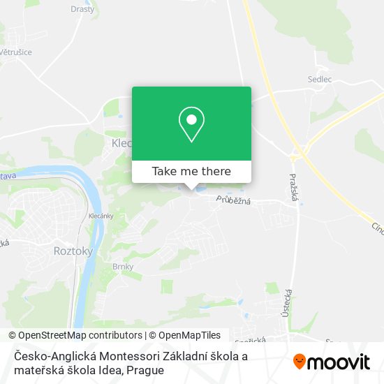 Карта Česko-Anglická Montessori Základní škola a mateřská škola Idea