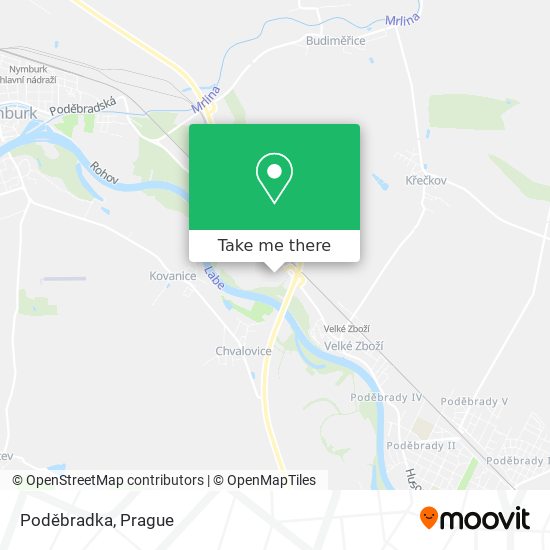 Poděbradka map