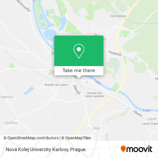 Карта Nová Kolej Univerzity Karlovy