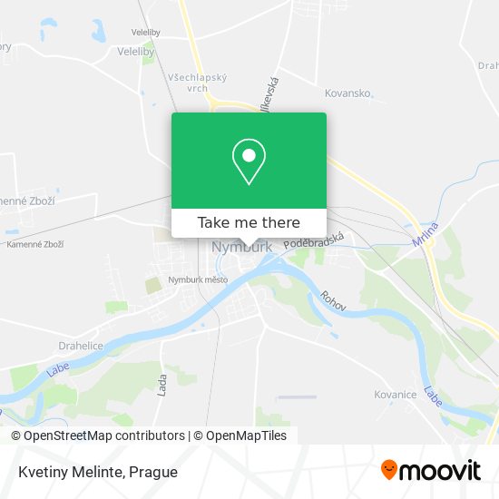 Kvetiny Melinte map