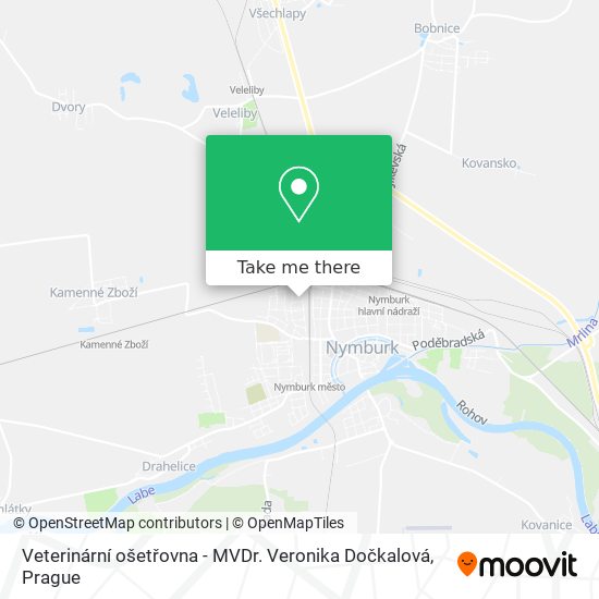 Карта Veterinární ošetřovna - MVDr. Veronika Dočkalová