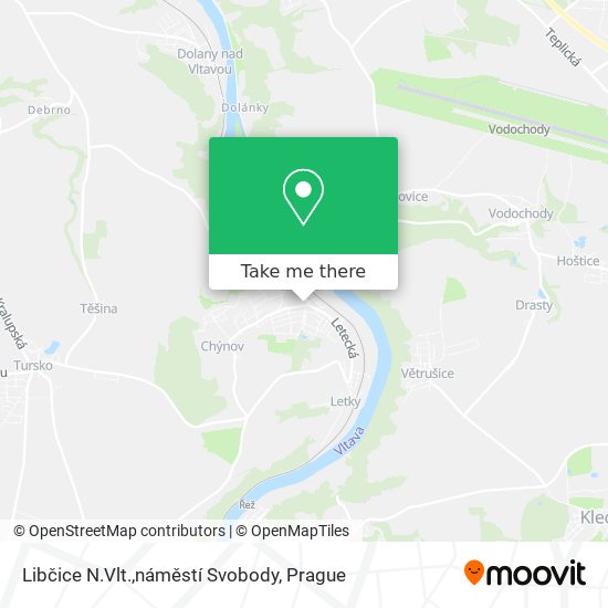 Libčice N.Vlt.,náměstí Svobody map