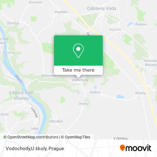 Vodochody,U školy map